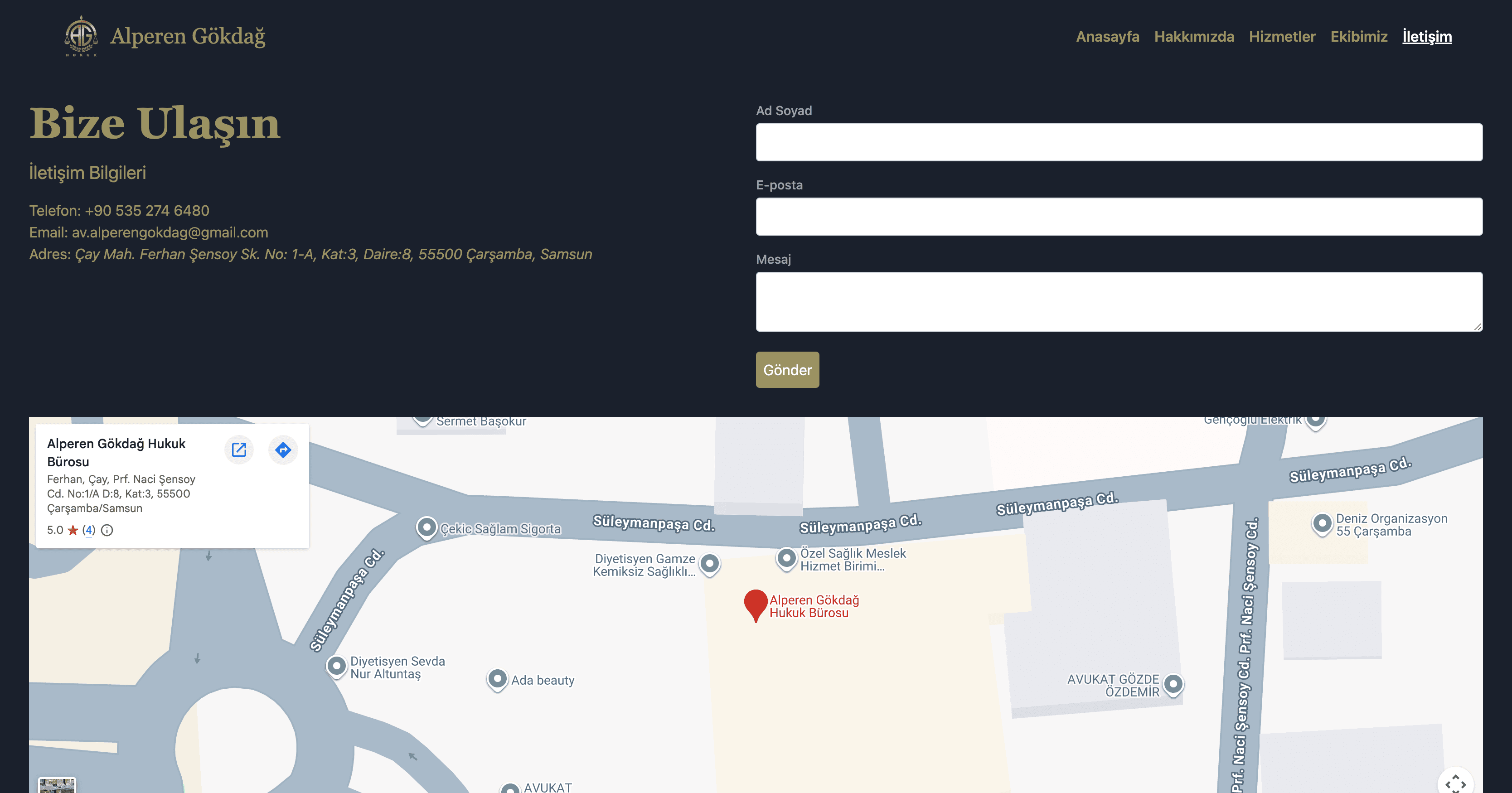 LexisFirm - Hukuk Bürosu ve Avukatlık Web Sitesi ekran görüntüsü 4