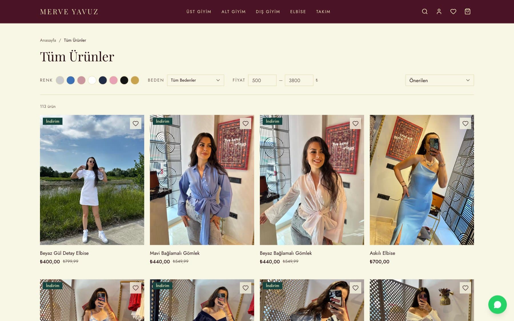 Merve Yavuz Butik — Kadın Giyim E-ticaret Sitesi ekran görüntüsü 2