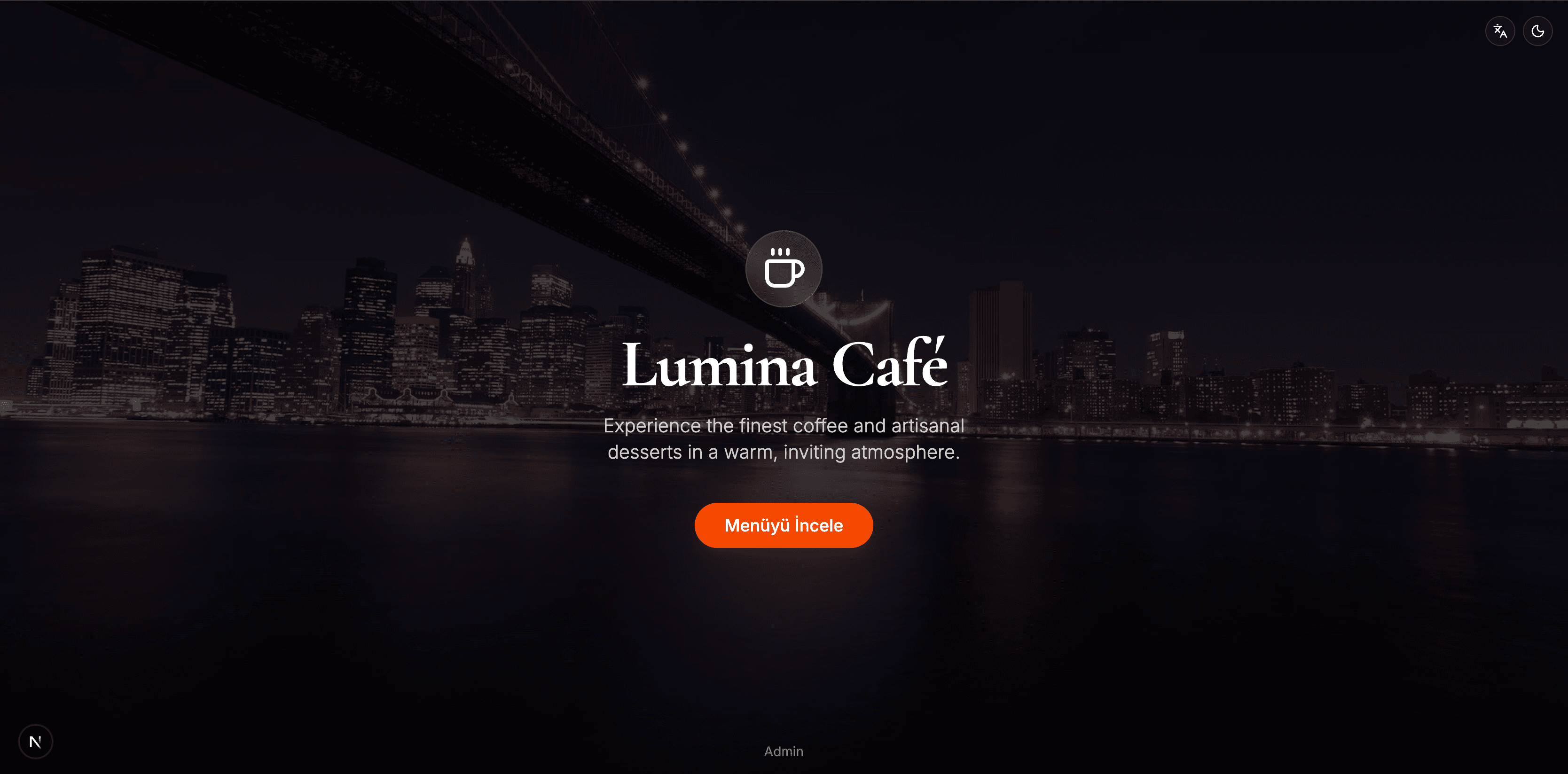 Lumina Café - Dijital QR Menü ve Yönetim Paneli ekran görüntüsü