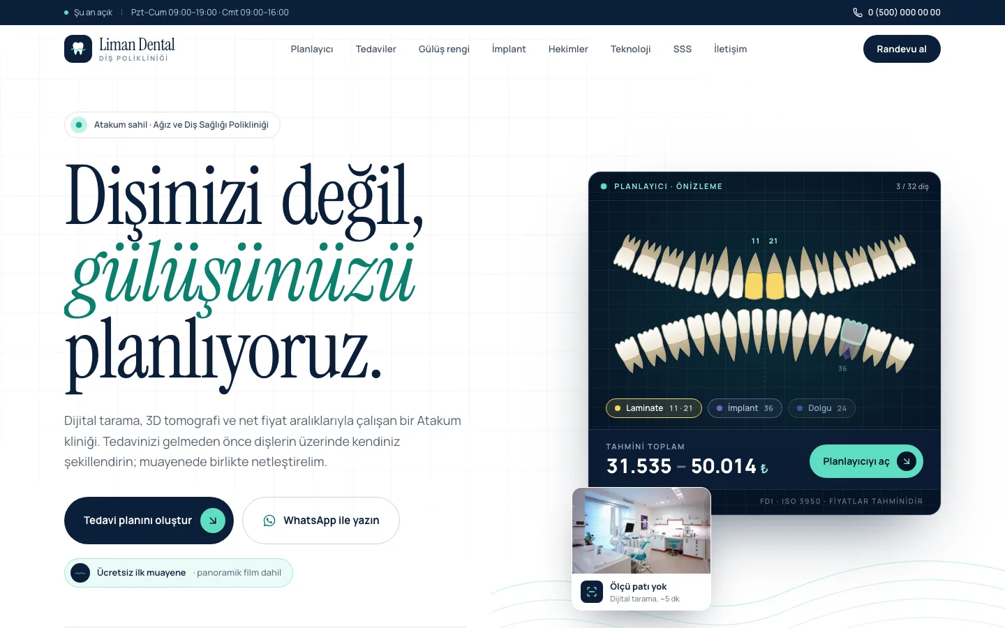 Liman Dental — Diş Polikliniği Sitesi ekran görüntüsü