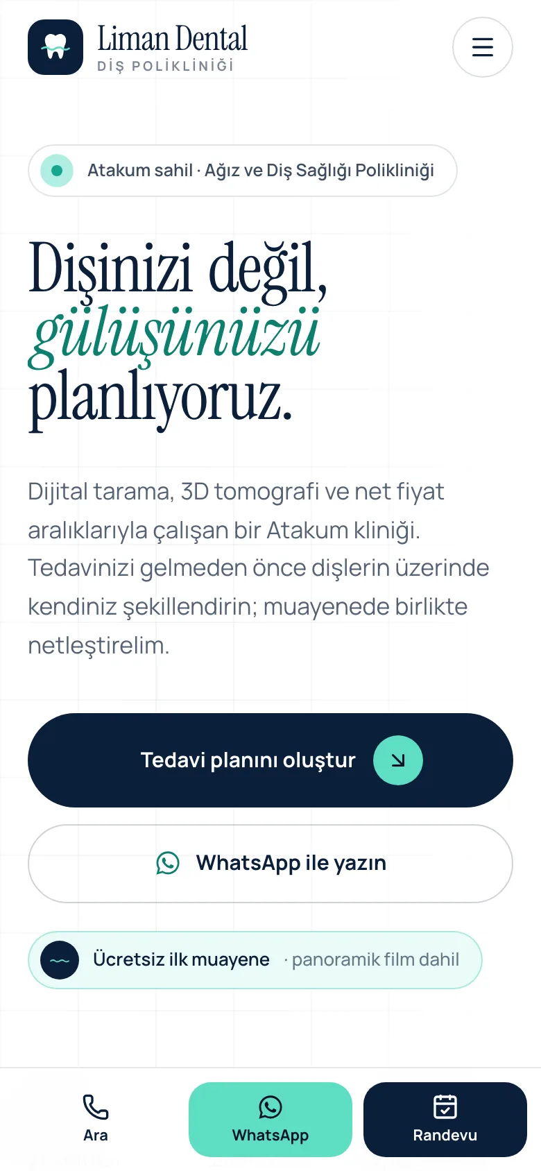 Liman Dental — Diş Polikliniği Sitesi ekran görüntüsü 5
