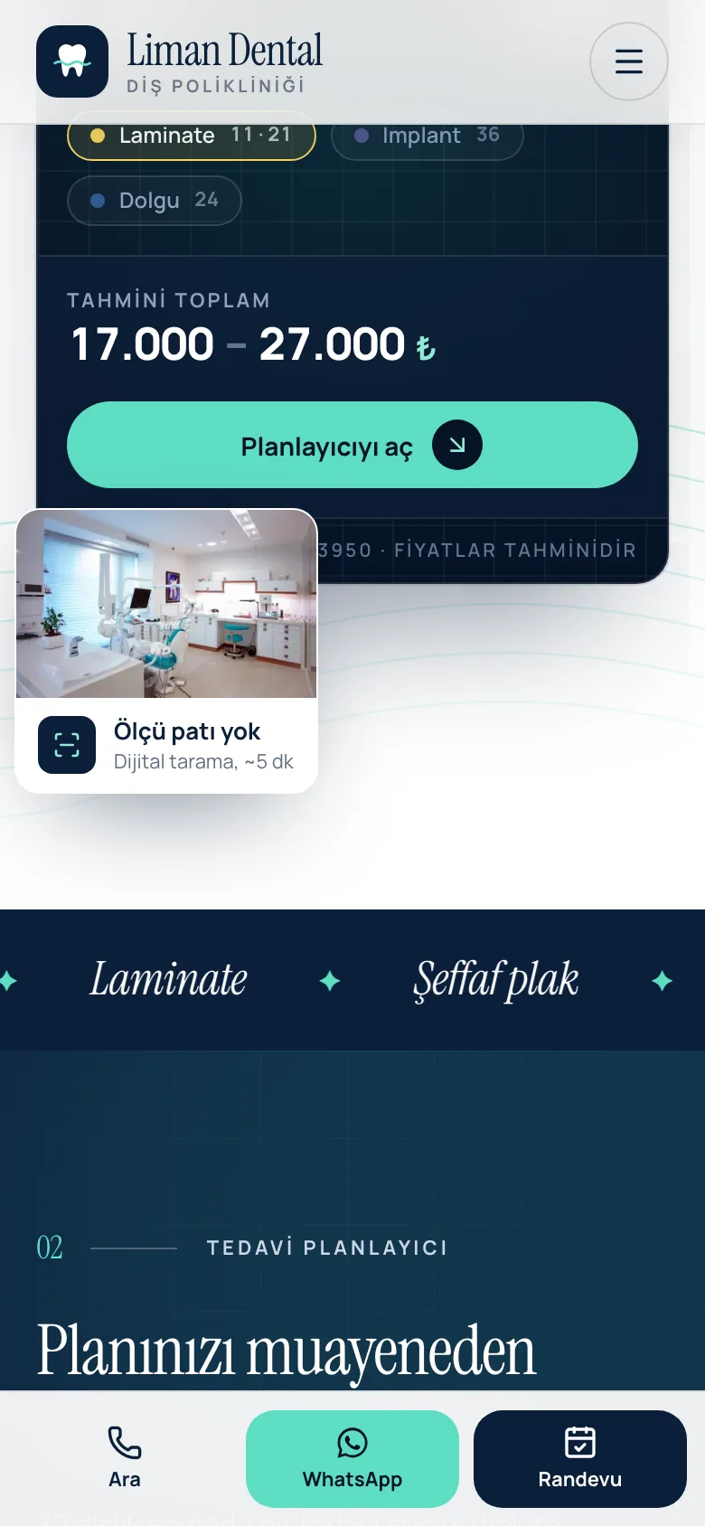 Liman Dental — Diş Polikliniği Sitesi ekran görüntüsü 6