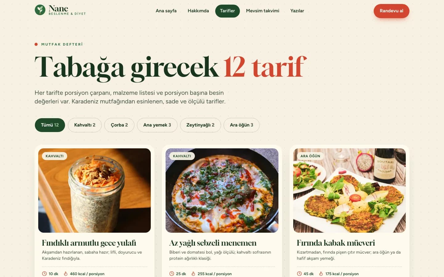 Nane Beslenme — Diyetisyen Sitesi ekran görüntüsü 4