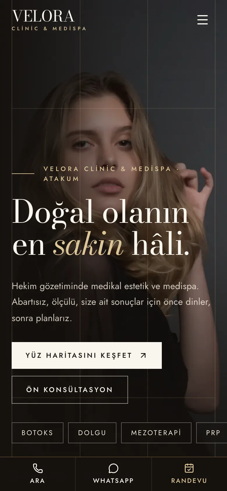 Velora Clinic & Medispa — Medikal Estetik Kliniği Sitesi ekran görüntüsü 5