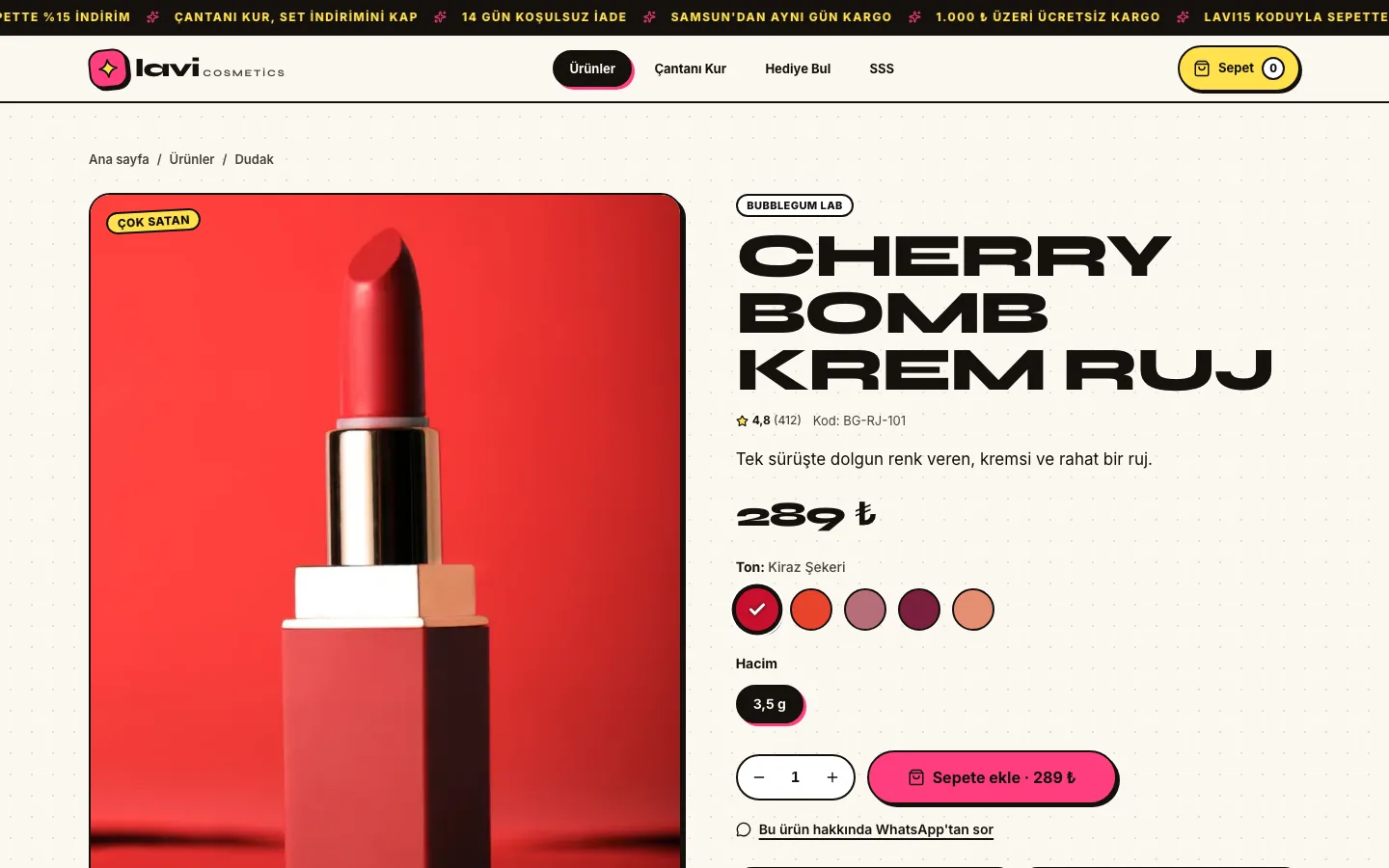 Lavi Cosmetics — Kozmetik ve Parfüm E-Ticaret Ön Yüzü ekran görüntüsü 4