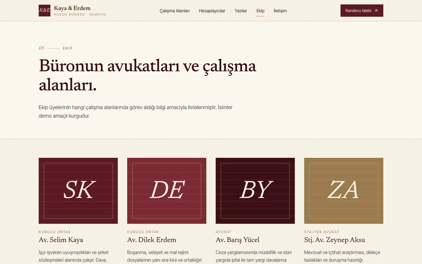 Kaya & Erdem Hukuk — Bilgilendirici Hukuk Bürosu Sitesi ekran görüntüsü 4