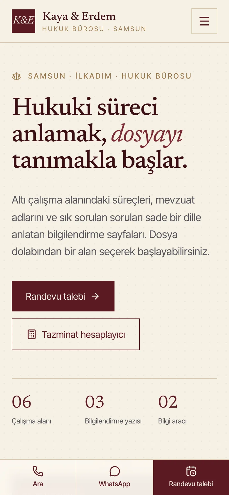 Kaya & Erdem Hukuk — Bilgilendirici Hukuk Bürosu Sitesi ekran görüntüsü 5