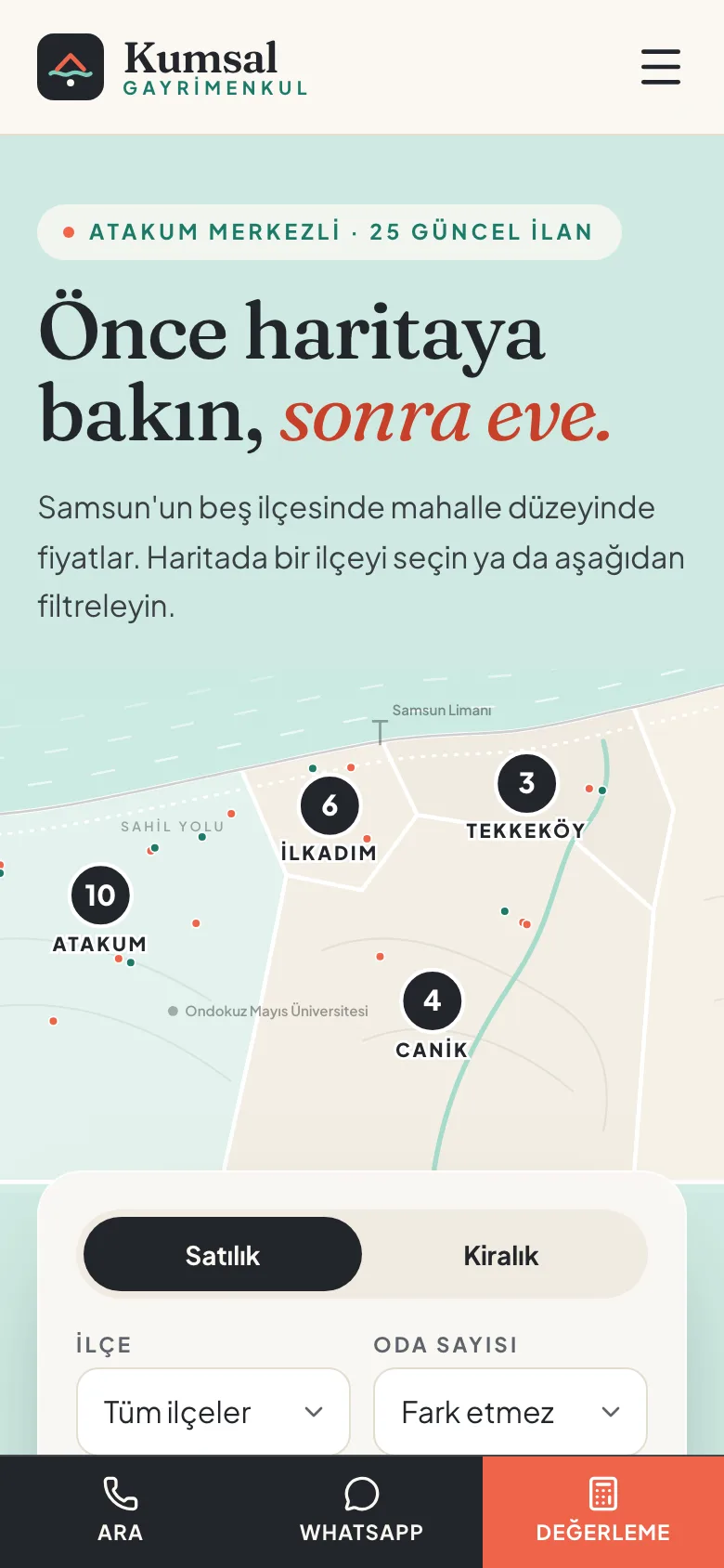Kumsal Gayrimenkul — Emlak Portalı Ön Yüzü ekran görüntüsü 5