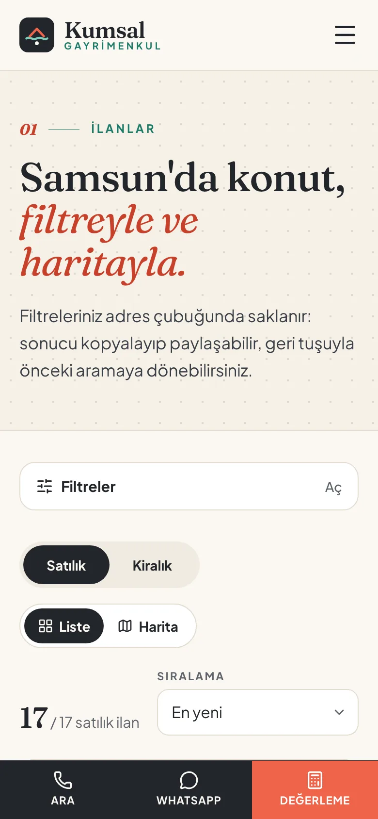 Kumsal Gayrimenkul — Emlak Portalı Ön Yüzü ekran görüntüsü 6
