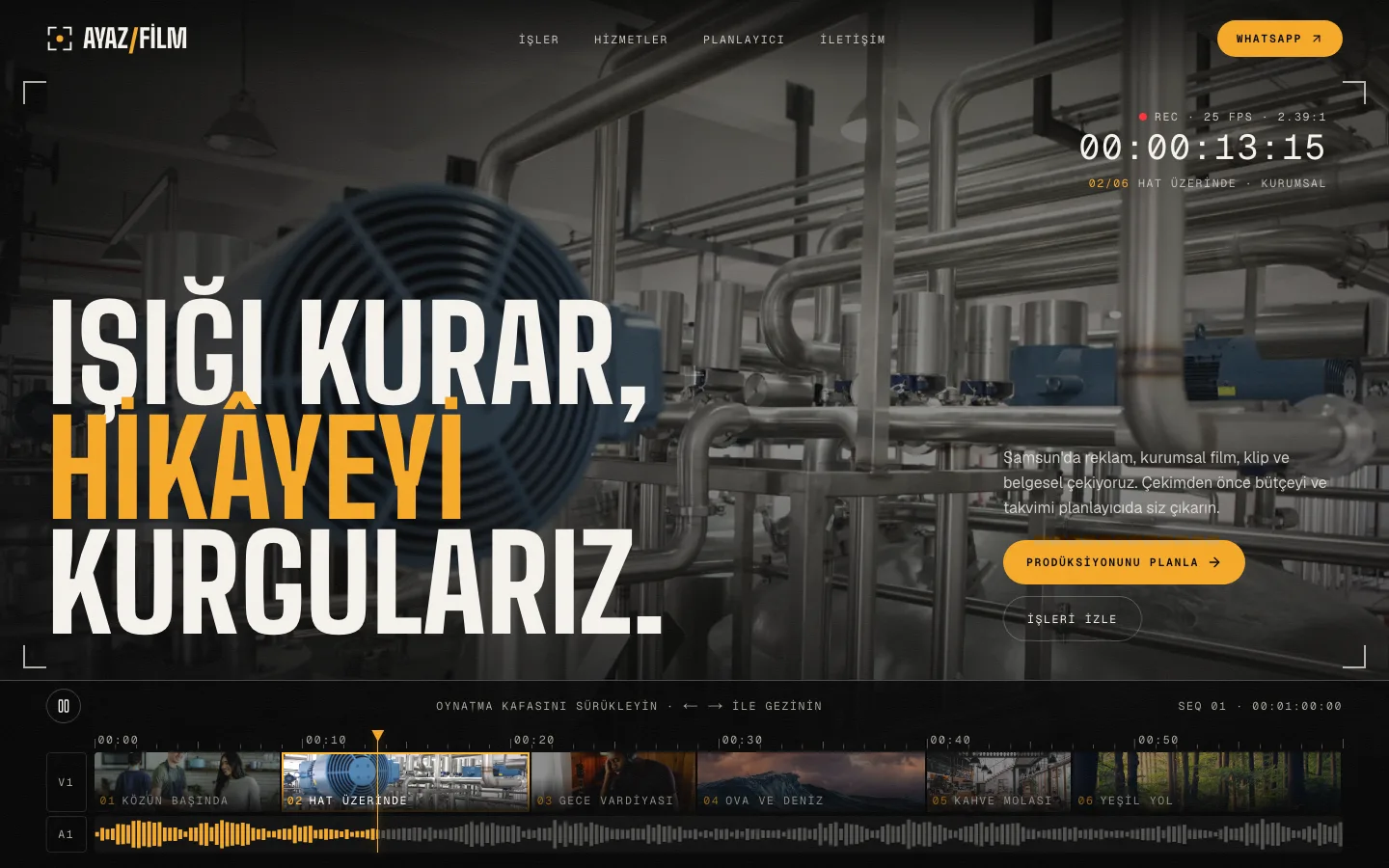 Ayaz Film — Film Prodüksiyon Şirketi Sitesi ekran görüntüsü