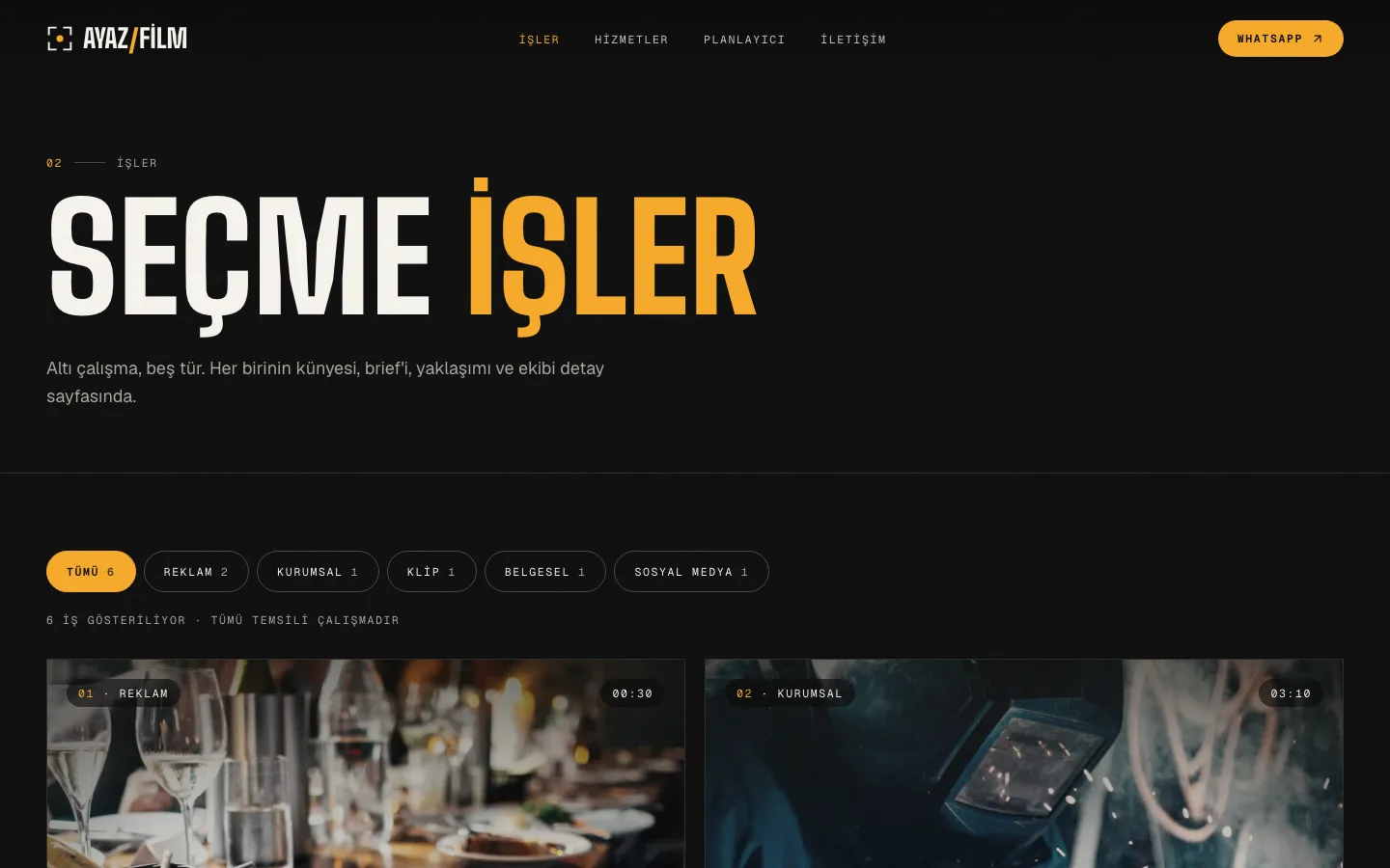 Ayaz Film — Film Prodüksiyon Şirketi Sitesi ekran görüntüsü 3