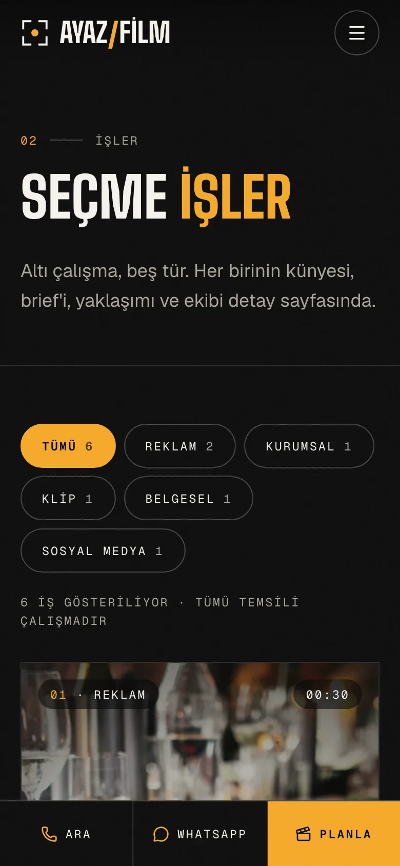 Ayaz Film — Film Prodüksiyon Şirketi Sitesi ekran görüntüsü 6