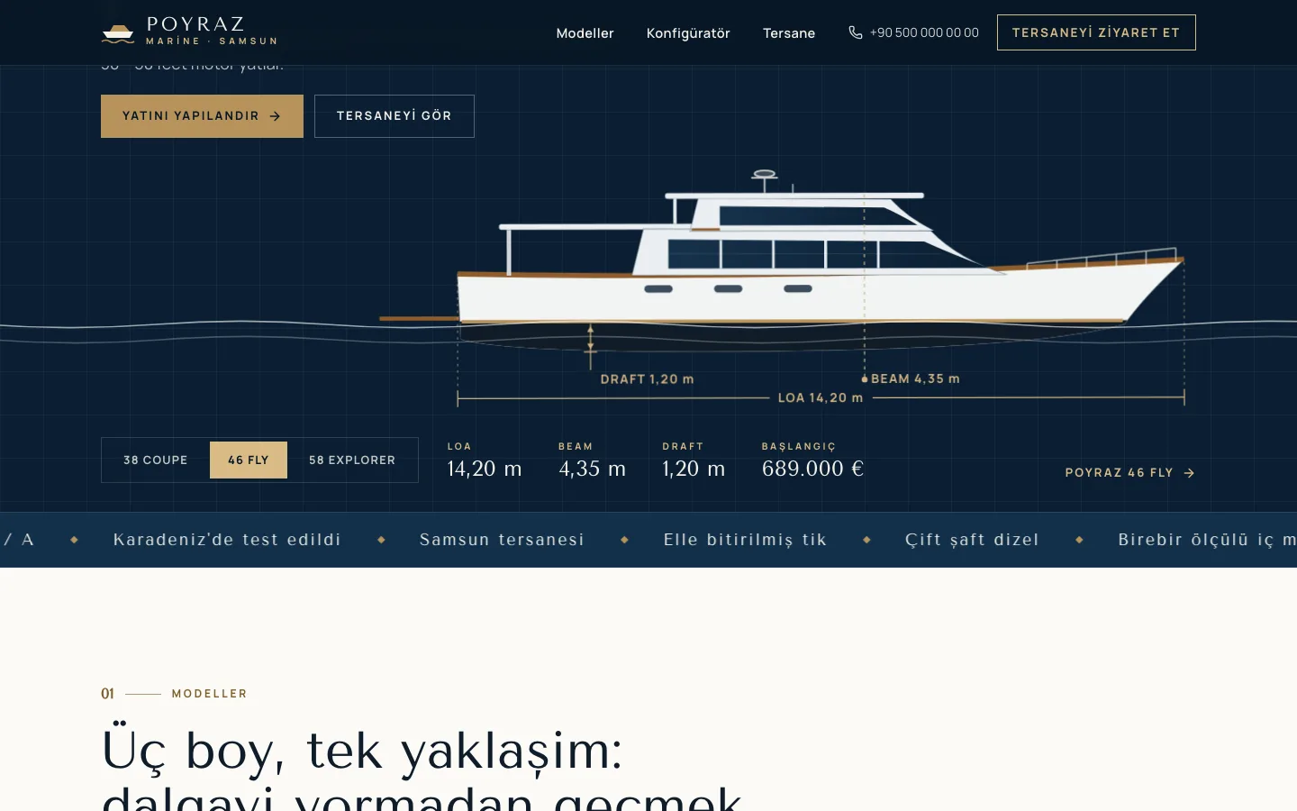 Poyraz Marine — Motor Yat Tersanesi Sitesi ekran görüntüsü 2