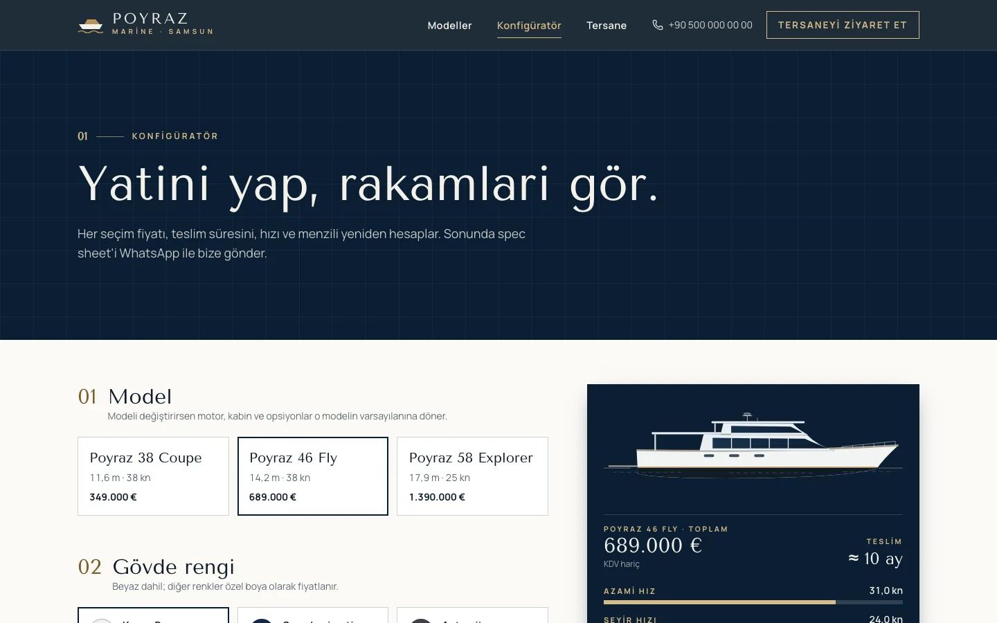 Poyraz Marine — Motor Yat Tersanesi Sitesi ekran görüntüsü 3