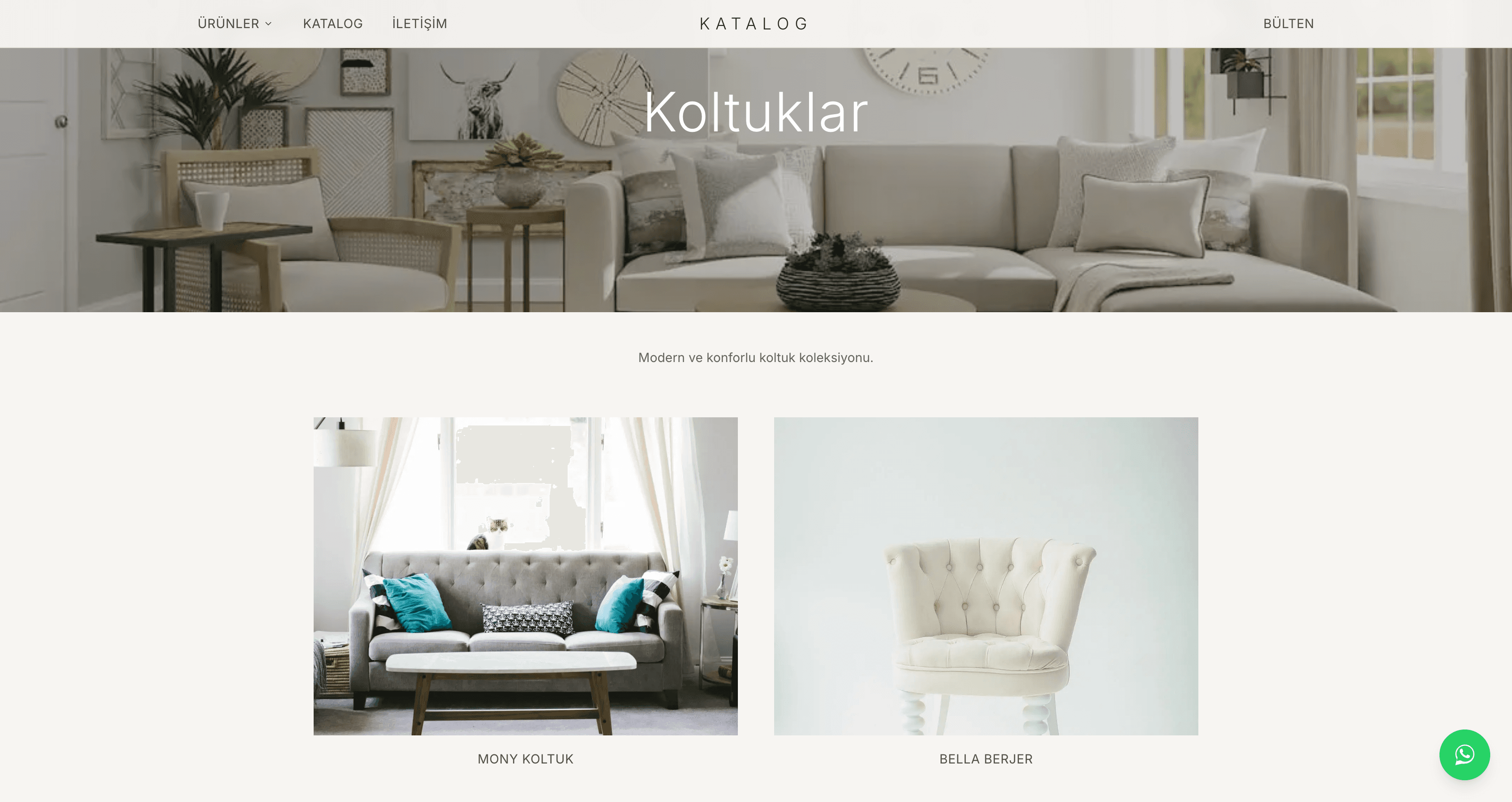 Modern Mobilya Katalog Sitesi ekran görüntüsü 7