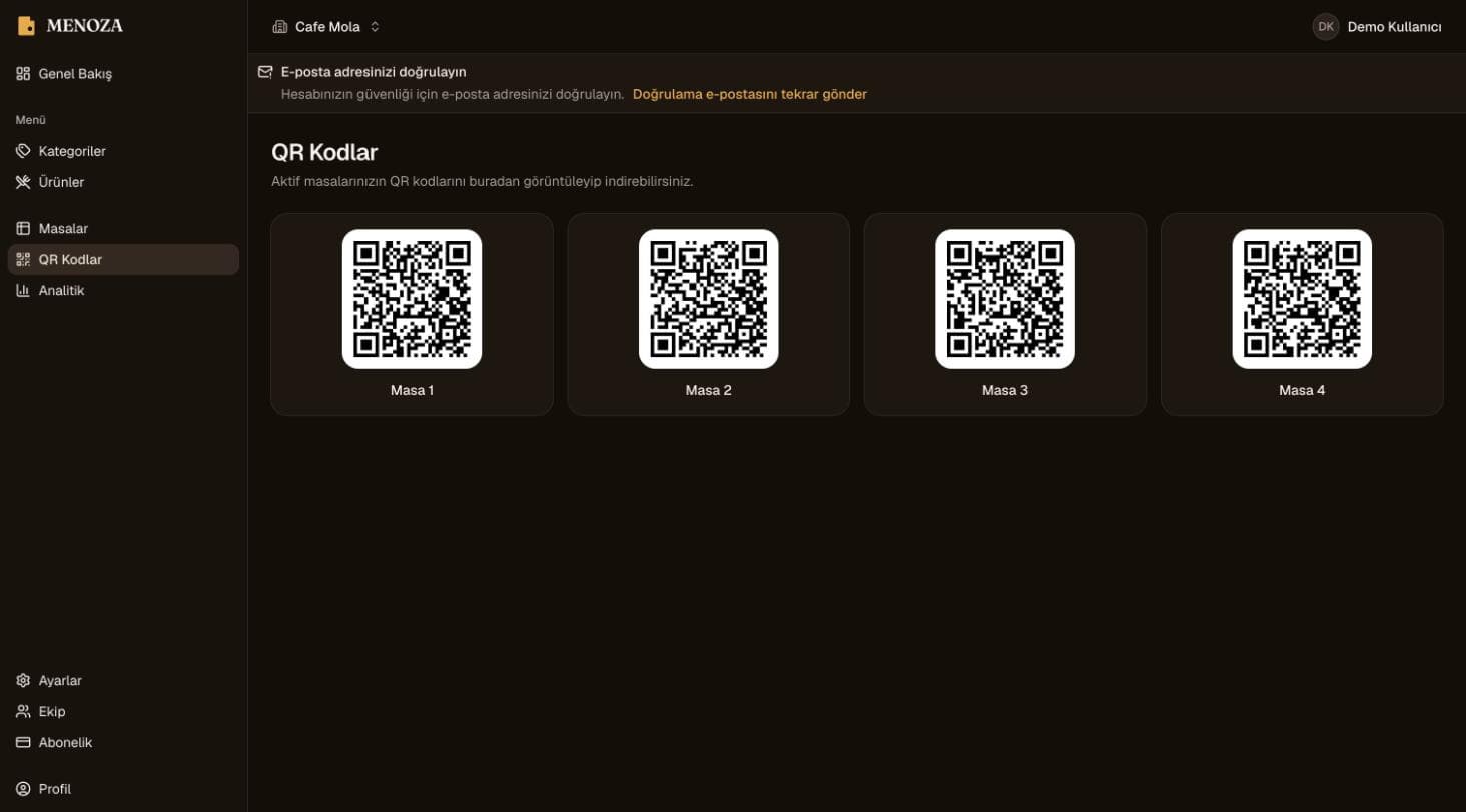 Menoza — İşletmeler için Dijital QR Menü Platformu ekran görüntüsü 7