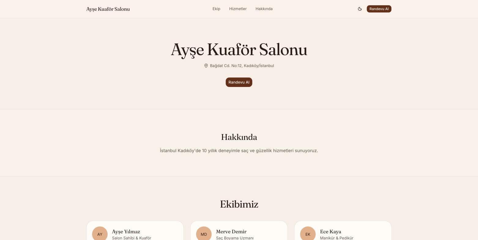 Randevo — Kuaför Randevu SaaS'ı ekran görüntüsü 2