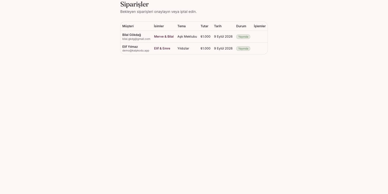 Kalpkodu — Kişiye Özel Anı Sitesi ekran görüntüsü 4