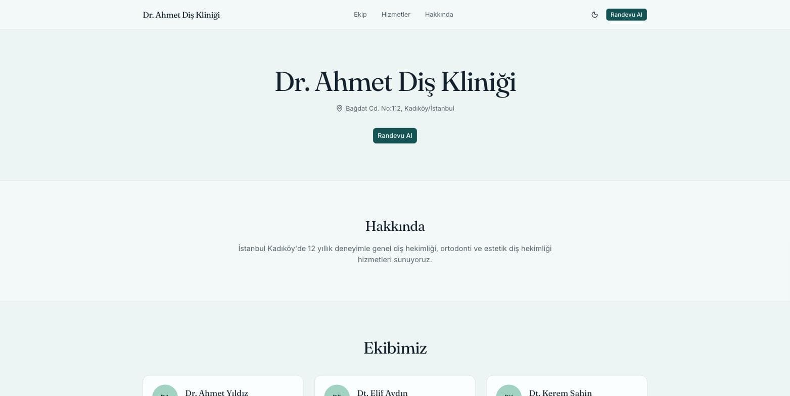 Dentiva — Diş Kliniği Randevu SaaS'ı ekran görüntüsü