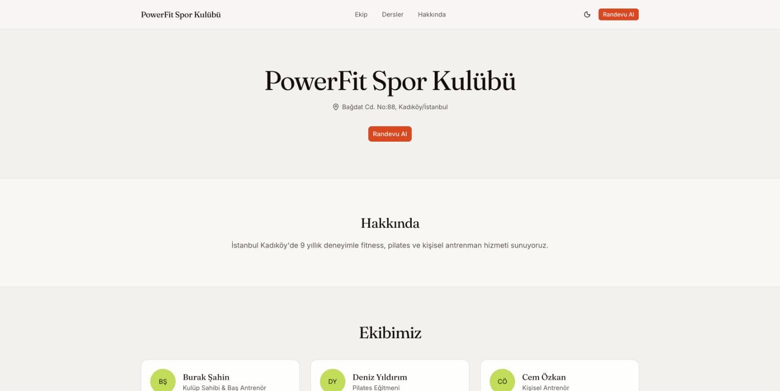 Formda — Spor Salonu ve Fitness Randevu Sistemi ana ekran