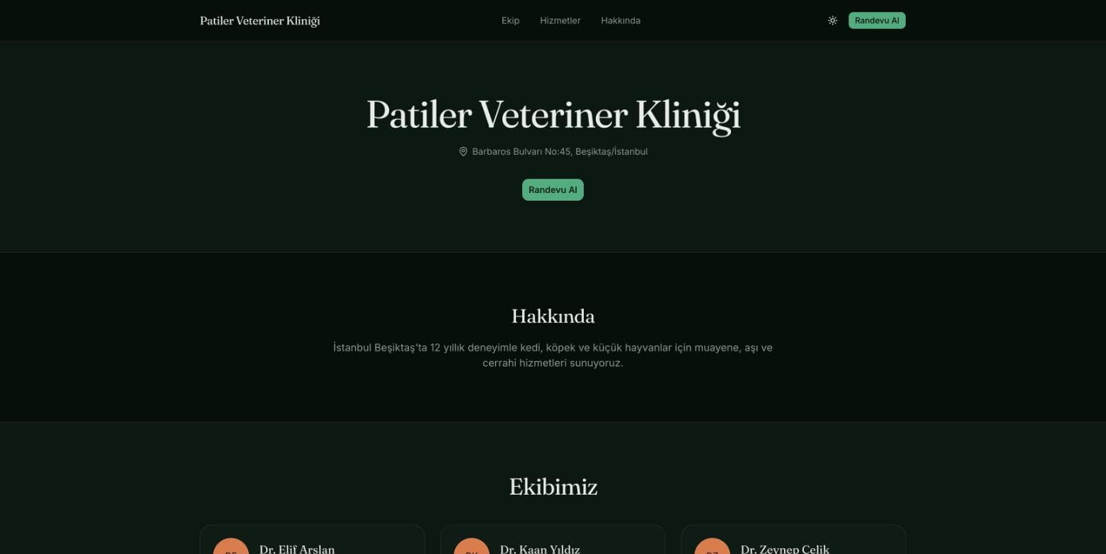 Vetivo — Veteriner Kliniği Randevu Sistemi ekran görüntüsü