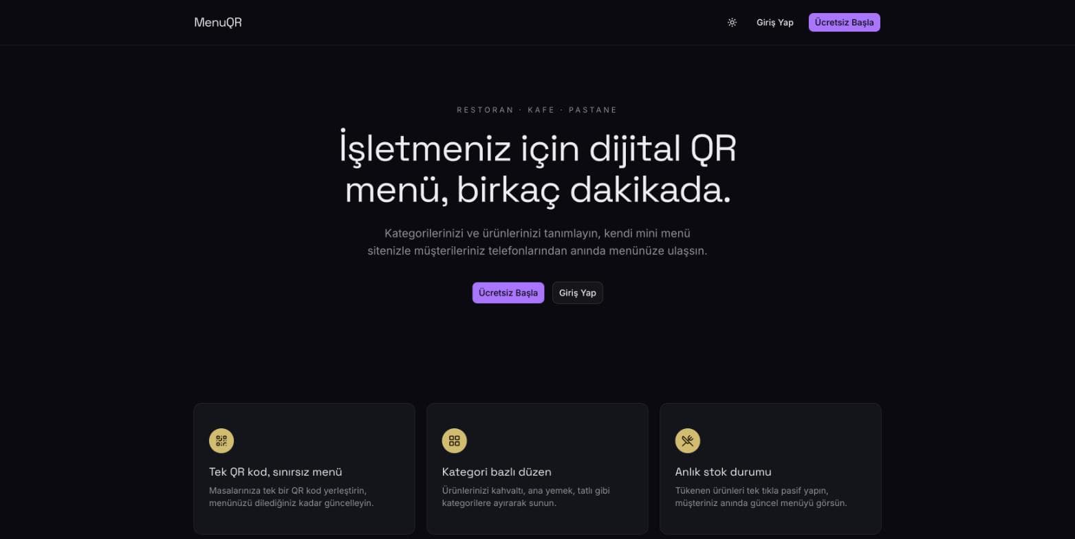MenuQR — Dijital QR Menü Sistemi ekran görüntüsü 2