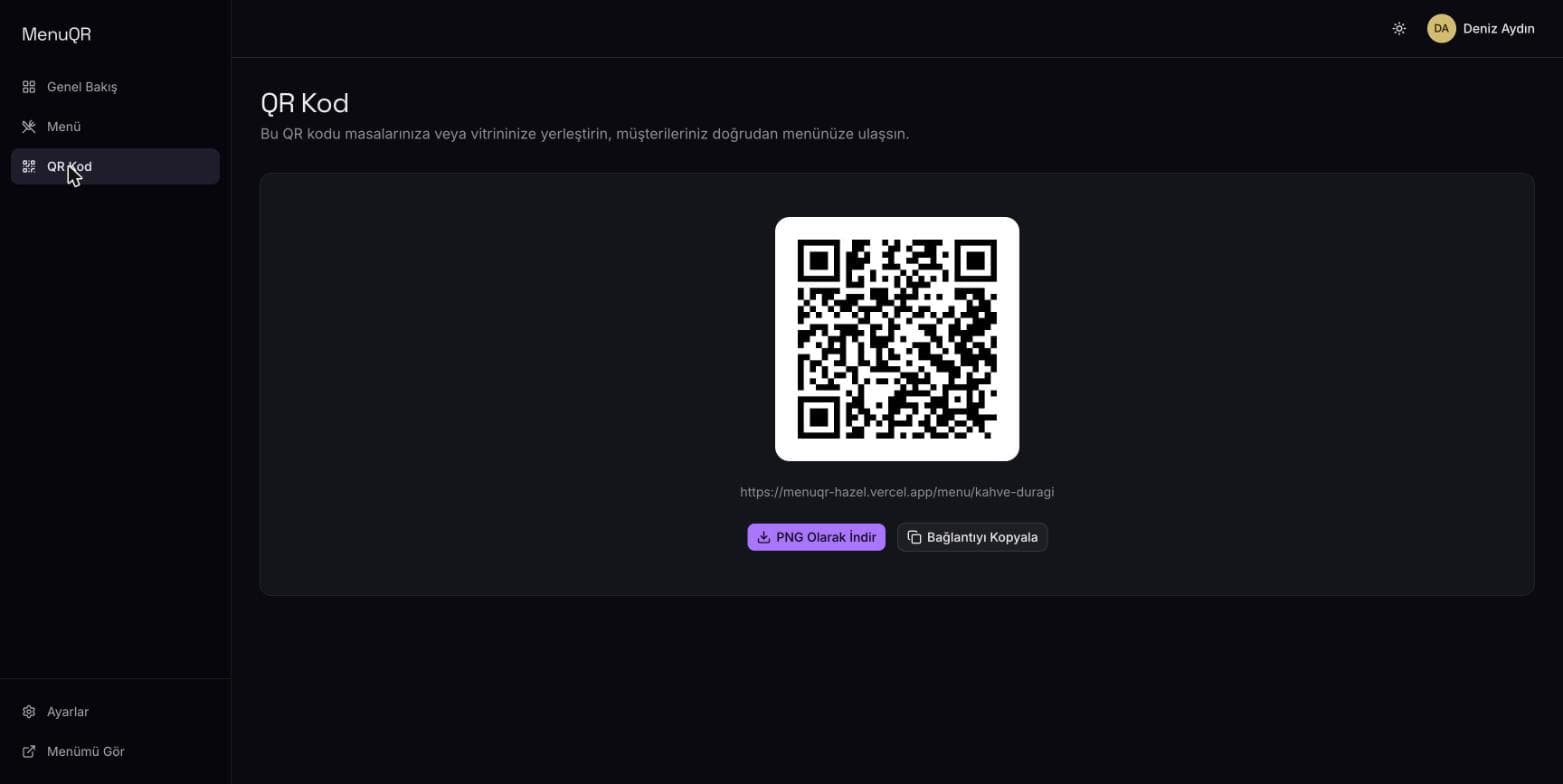 MenuQR — Dijital QR Menü Sistemi ekran görüntüsü 6